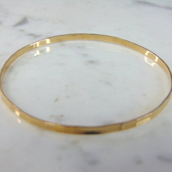 Womens Vintage Estate 17K Yellow Gold Bangle Bracelet 4.8g E4090